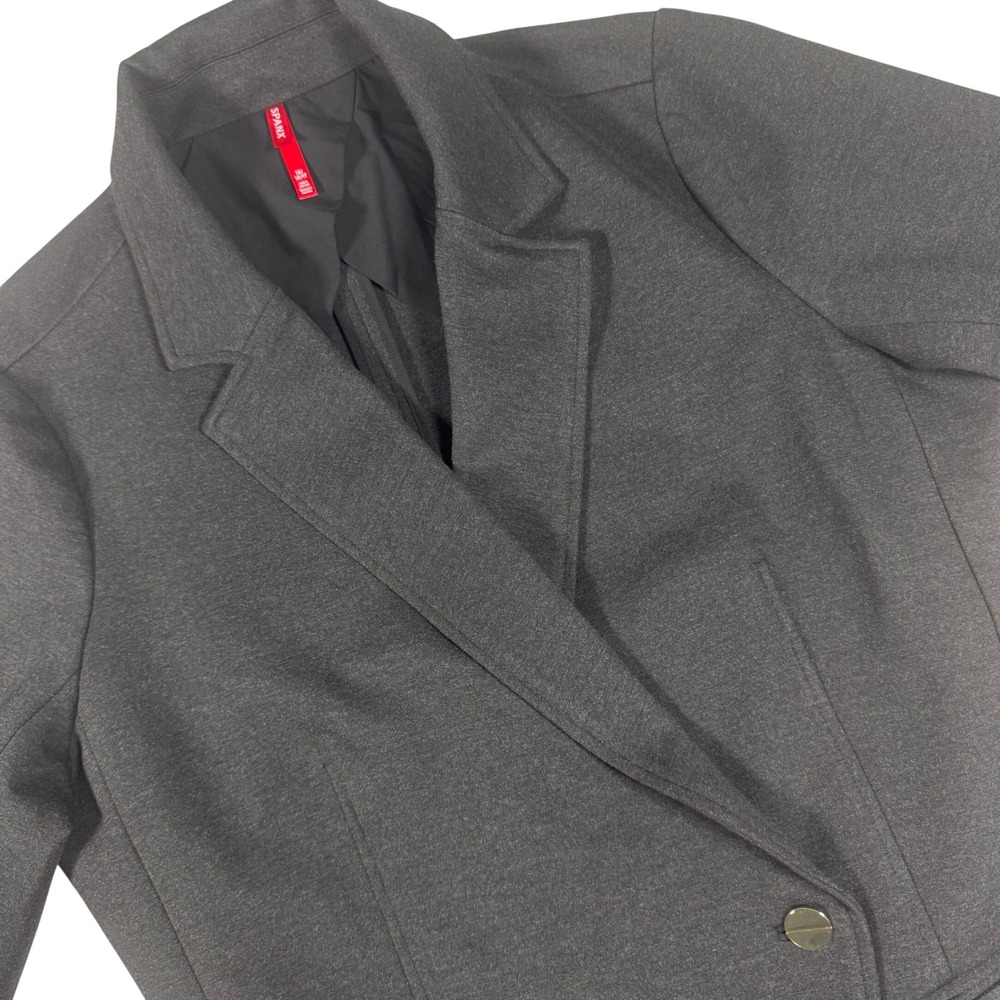Spanx The Perfect Asymetrical Blazer Women 1X Charcoal Grey Ponte‎ Stretch NWOT